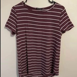 Stitch Fix Top, Maroon & white striped S NWT